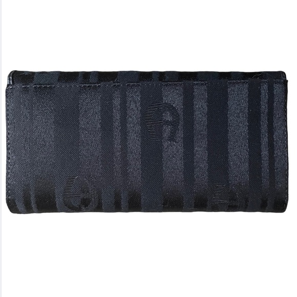 NWT Etienne Aigner - Black Fabric Trifold Snap Closure Wallet - Picture 2 of 9